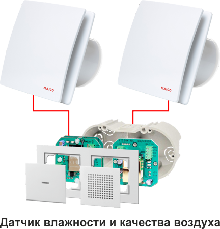 Управление вытяжными вентиляторами санузлов